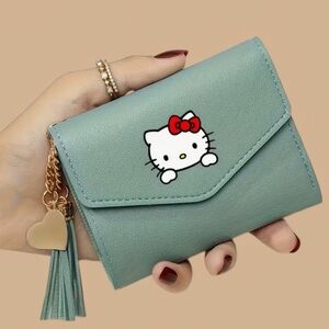 NEW Hello Kitty Teal & Pink Wallet with Tassel